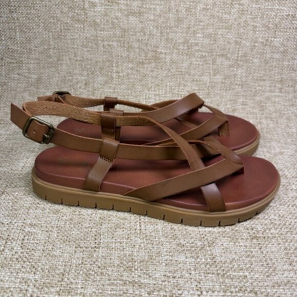 MIA Limited Edition "Zurie Slingback" Sandal. Cognac/Brown Faux-Leather Size 8.5 - Picture 3 of 5